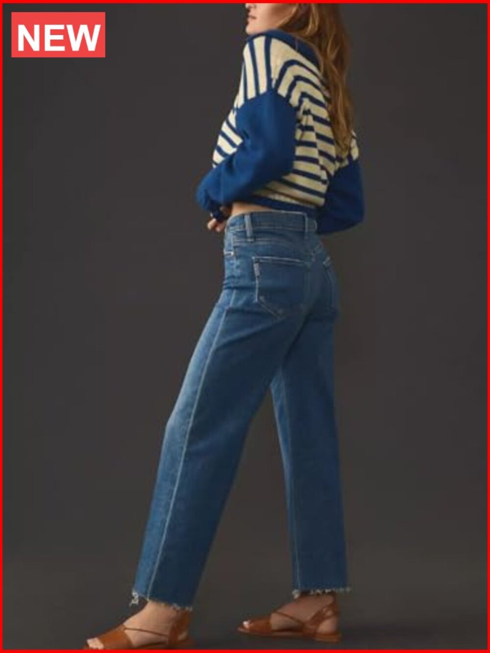 Stretchy Wide Leg High Waist Straight Leg Jeans for Women - Picture 3 of 6